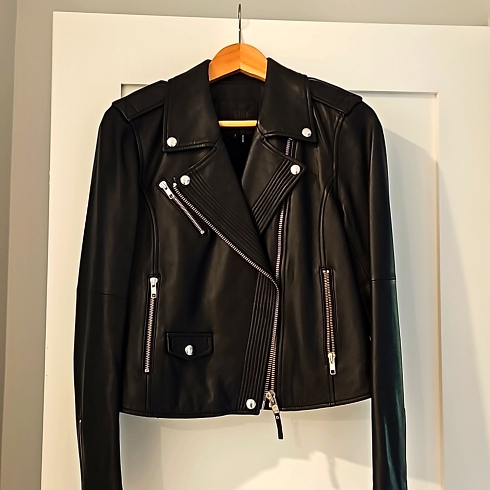 Paige black leather jacket